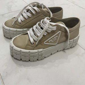 PRADA DOUBLE WHEEL PLATFORM SNEAKER